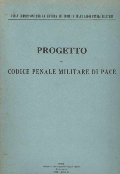 Progetto del codice penale militare di pace