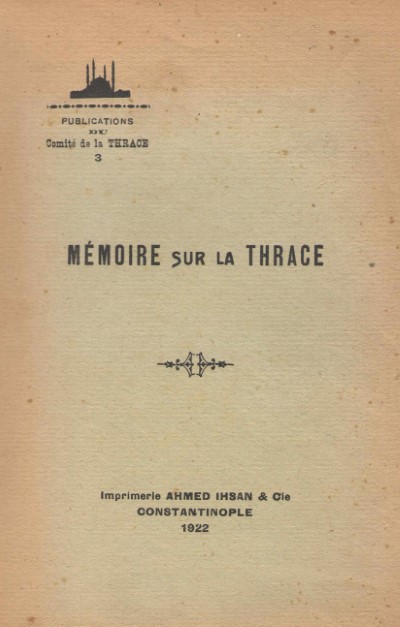 Memoire sur la thrace (30 avril 1922)