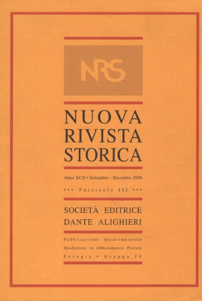 Nuova rivista storica anno xcii settembre/dicembre 2008