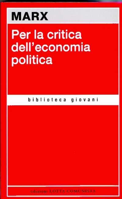 Per la critica dell’economia politica